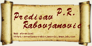 Predisav Rabovjanović vizit kartica